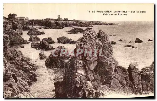 Cartes postales Le Pouliguen Sur La Cote Falaises et Rochers