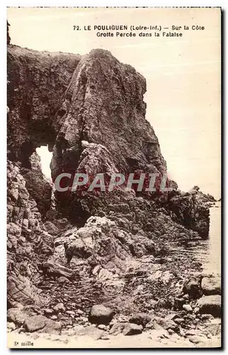Ansichtskarte AK Le Pouliguen Sur la Cote Grotte Percee dans la Falaise