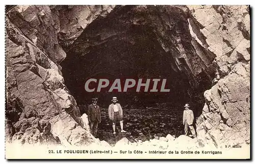 Ansichtskarte AK Le Pouliguen Sur la Cote Interieur de la Grotte de Korrigans