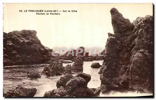 Cartes postales Le Pouliguen Sur La Cote Roches et Rochers