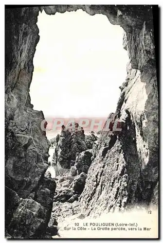 Cartes postales Le Pouliguen Sur la Cote La Grotte Percee Vers La Mer