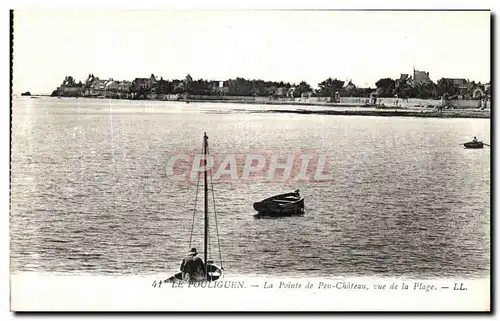 Cartes postales Le Pouliguen La Pointe de Pen Chateau Vue De la Plage