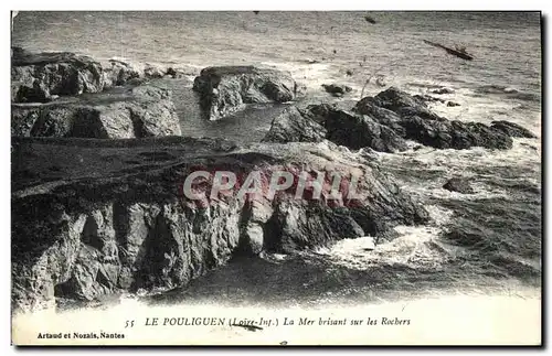 Cartes postales Le Pouliguen La Mer Brisant Sur Les Rochers