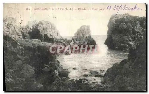 Cartes postales Le Pouliguen a Batz Etude de Rochers