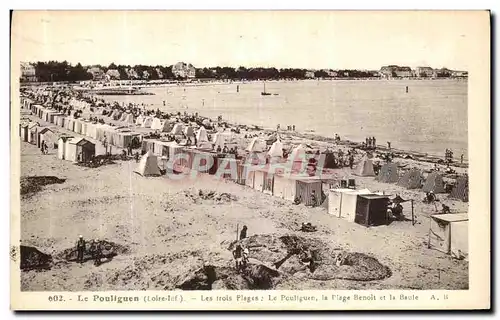 Cartes postales Le Pouliguen Les trols Plages Le Pouliguen La plage Benoit et la Baule