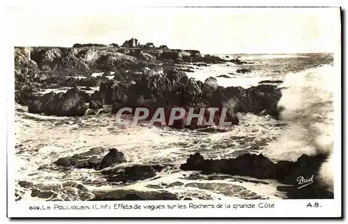 Ansichtskarte AK Le Pouliguen Effets de Vagues Sur Les Rochers de La grande Cote