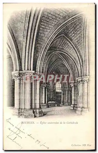 Cartes postales Bourges Eglise Soulerraine De La Cathedrale