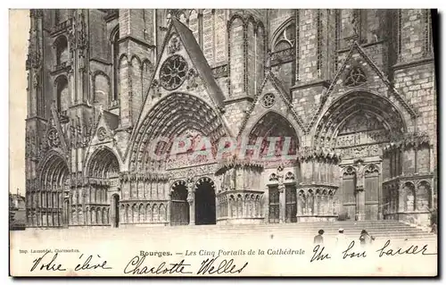 Ansichtskarte AK Bourges Les Cinq Portails de La Cathedrale