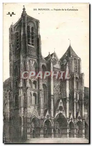 Ansichtskarte AK Bourges Facade de la Cathedrale