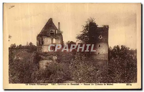 Ansichtskarte AK Environs de Bonnat Ruines du Chateau de Malval