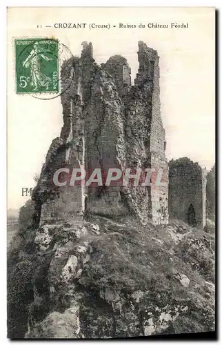 Cartes postales La Creuse Crozant Ruines du Chateau Feodal