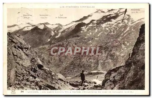 Ansichtskarte AK Bagneres de Luchon Les Monts maudits vus a travers l echancrure du port de Venasque