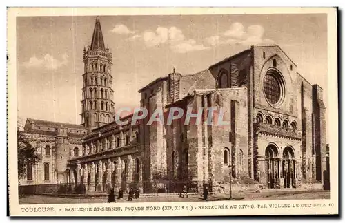 Cartes postales Toulouse Basilique St sernin Facade Nord