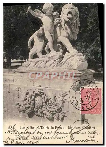 Cartes postales Montpellier L Enter Du Peyrou Les lions d Injalbert Lion Enfant