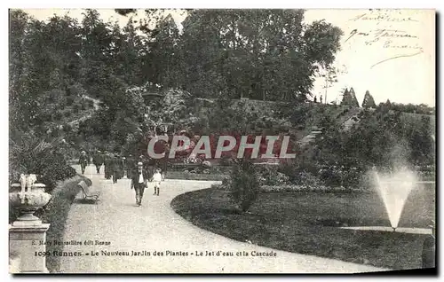 Ansichtskarte AK Rennes Le Nouveau jardin des Plantes Le jet d eau et la cascade