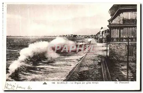 Cartes postales Saint Malo La Digue Par Gros temps