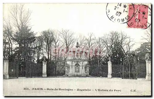 Cartes postales Paris Bois de Boulogne Bagatelle L Entree du Parc