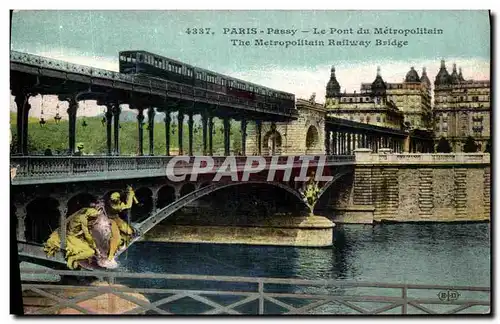 Cartes postales Paris Passy Le Pont du Metropolitain Metro