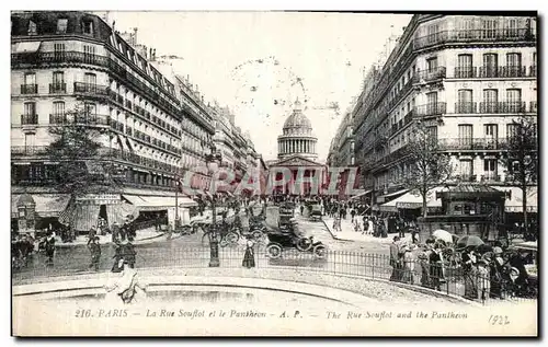 Cartes postales Paris la Rue Souflot et le Pantheon