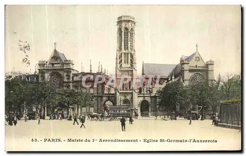 Cartes postales Paris Mairie du 1er Arrondissement Eglise St Germain l Auxerrois