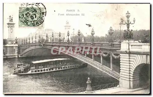 Ansichtskarte AK Paris Pont Alexandre III Peniche Bateau