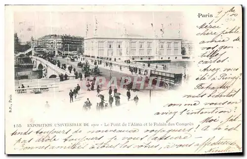 Cartes postales Exposition Universelle De 1900 Le Pont de l Alma et le Palais des Congres