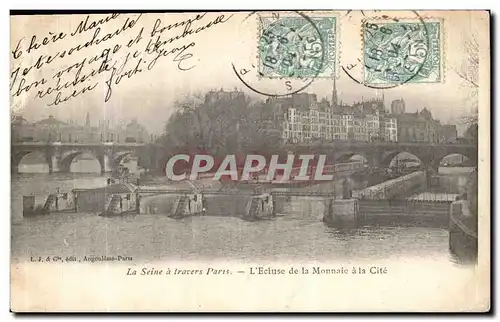 Cartes postales La Seine a Travers Parts L Ecluse de la Monnaie a la Cite