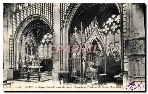 Cartes postales Paris Eglise Saint Etienne du Mont Chapelle et Tombeau de Sainte Genevieve