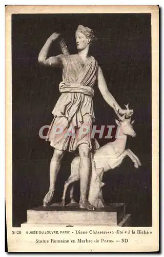 Ansichtskarte AK Musee Du Louvre Diane Chasseresse dite a la Biche Statue Romaine en Marbre de Paros