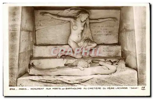 Ansichtskarte AK Paris Monument Aux Morts par Bartholome Au Cimetiere Du Pere Lachaise