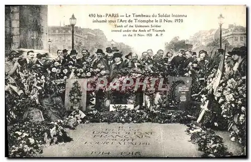 Ansichtskarte AK Paris Le Tombeau du Soldar Inconnu inhume sous l Arc de Triomphe