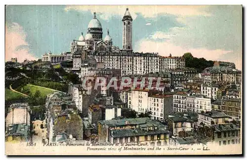 Cartes postales Paris Panorama de Montmartre et le Sacre Coeur