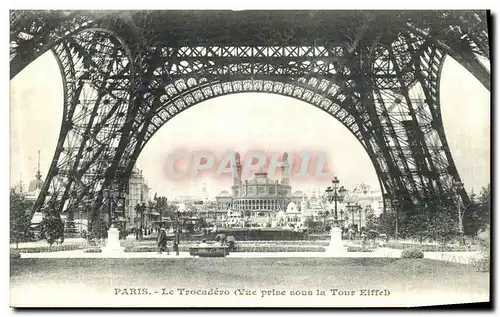 Ansichtskarte AK Paris Le Trocadero Vue prise sous la Tour Eiffel