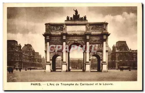 Ansichtskarte AK Paris L Arc de Triomphe du Carrousel et le Louvre