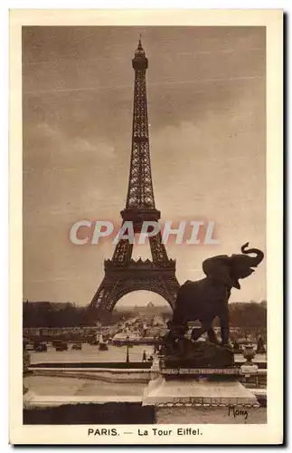 Cartes postales Paris La Tour Eiffel Elephant