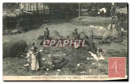 Cartes postales Paris Jardin D Acclimatation de Paris Caravane indienne Elephants