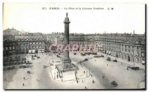 Cartes postales Paris La Place et la Colonne vendome