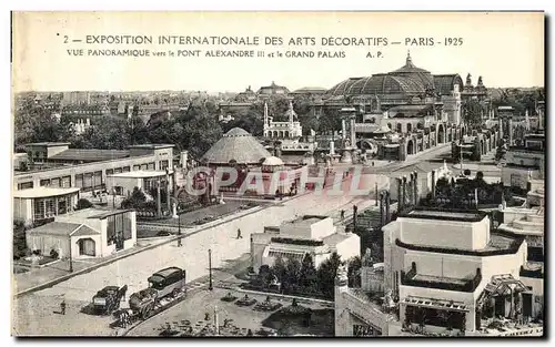 Cartes postales Paris Exposition Internationale Des Arts Decoratifs 1925 Vue panoramique vers le Pont Alexandre