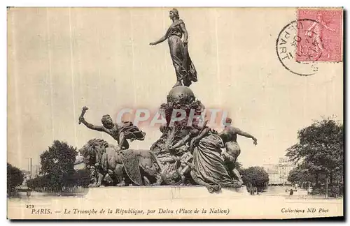 Ansichtskarte AK Paris Le Triomphe de la Republique Place de la Nation Lion