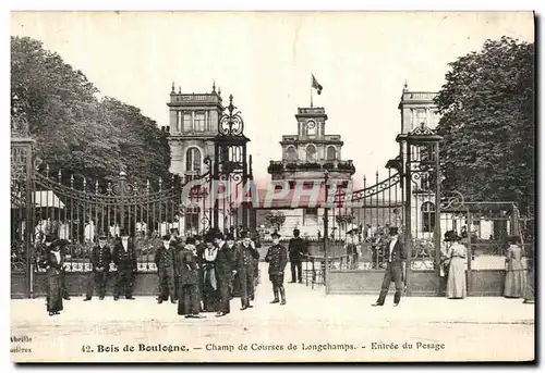 Cartes postales Bois de Boulogne Champ de Courses de Longchamps Entree du pesage Chevaux