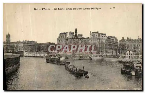 Ansichtskarte AK Paris La Seine prise du pont Louis Philippe