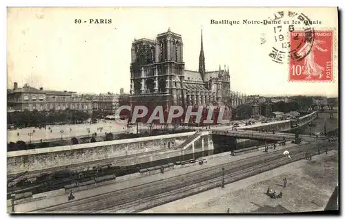 Cartes postales Paris Basilique Notre Dame et les Quais