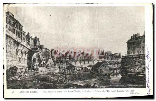 Ansichtskarte AK Ancien Paris Vue prise en amont du Pont Marie a droite la Pointe de l lle Saint Louis ves 1803