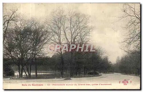 Cartes postales Bois de Boulogne Promenade autour du Grand Lac prise d automne