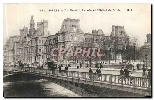 Ansichtskarte AK Paris Le Pont d Arcole et l Hotel de Ville