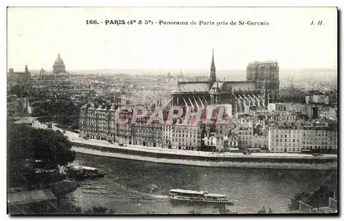 Cartes postales Paris Panorama de Paris pris de St Gervais