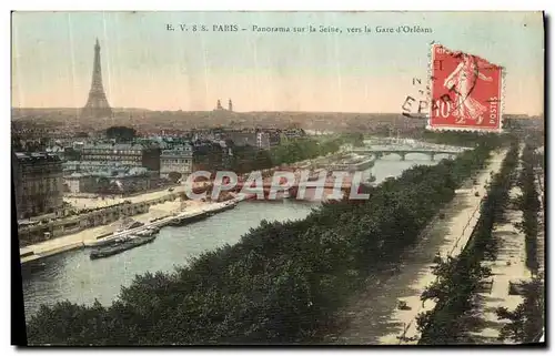 Ansichtskarte AK Paris Panorama sur la Seine vers la Gare d Orleans Tour Eiffel