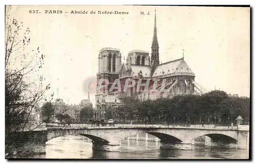 Cartes postales Paris Abside de Notre Dame