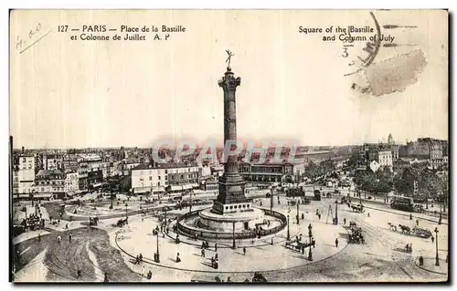 Cartes postales Paris Place de La Basitile et colonne de Juillet Square of the Bstille and Column of July