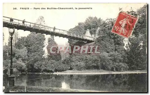 Cartes postales Paris Parc des Buttes Chaumont La Passerelle